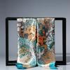 Элегантный шелковый атласный шарф с модным цветочным узором, 90х90 см