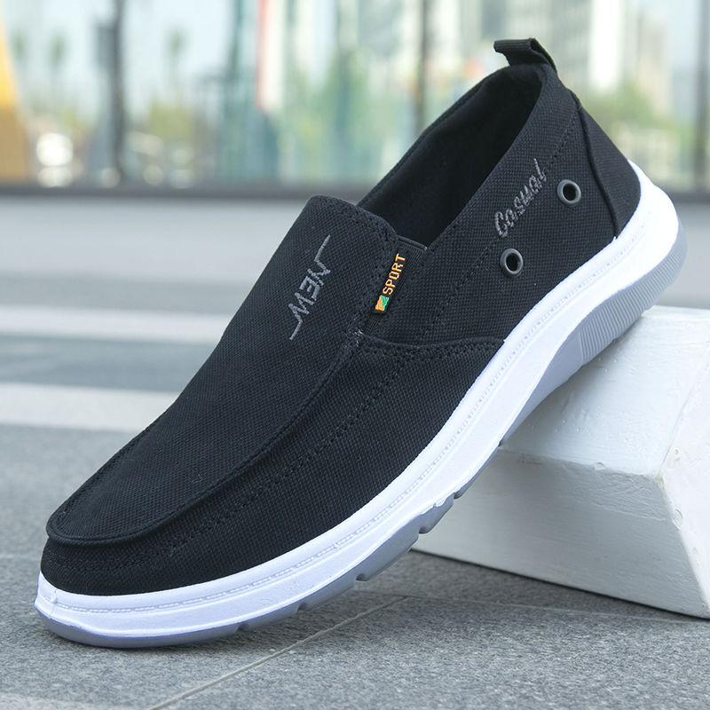 High-End Men'S Canvas Shoes Old Beijing Cloth Shoes Men'S Casual Shoes One Pedal Thick-Soled Breathable Non-Slip Work Shoes