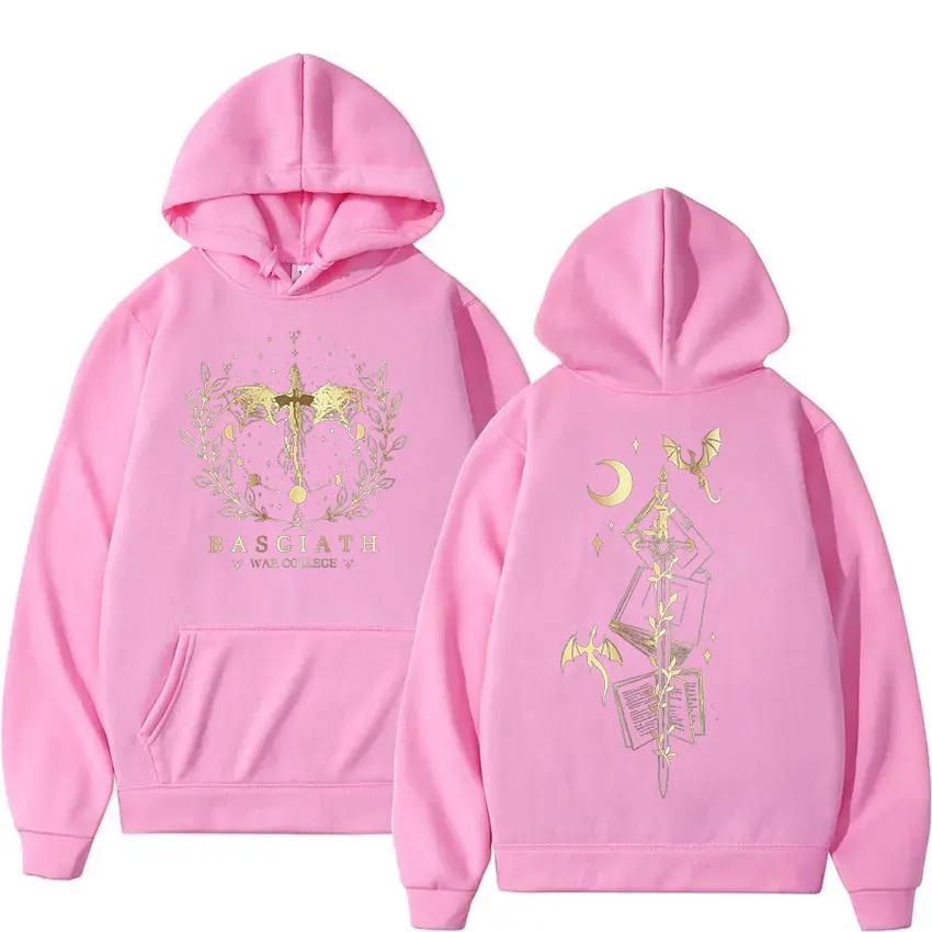 Basgiath War College Fourth Wing Hoodie Men Women Fashion Retro Dragon Rider Sweatshirt Clothing Oversized Hoody