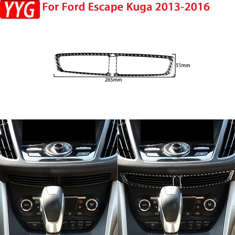 Для Ford Escape Kuga 2013 2014 2015 2016 Аксессуары из углеродного волокна Наклейка-отделка панели автоматического климат-контроля салона автомобиля