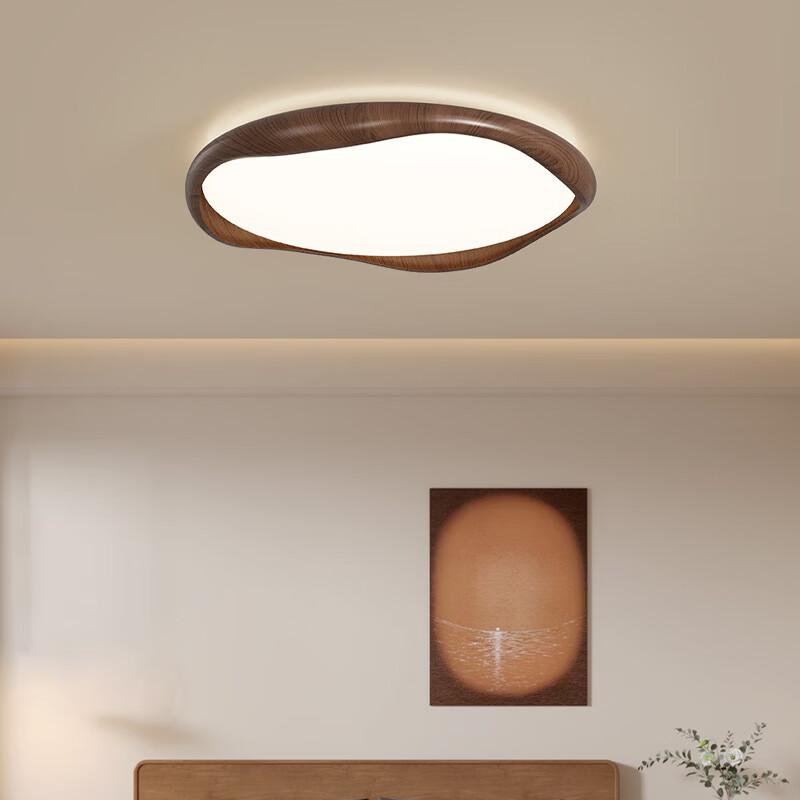 Минималистичный светодиодный потолочный светильник в стиле Mid-Century Modern с текстурой дерева