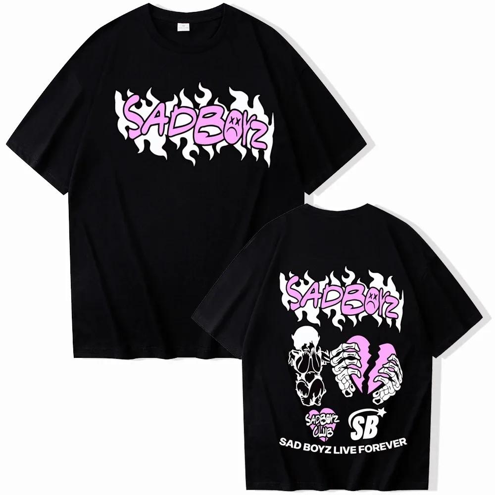 Junior H Sad Boyz T-Shirts Unise Harajuku O-Neck Short Sleeve Shirts Fans Gift,: