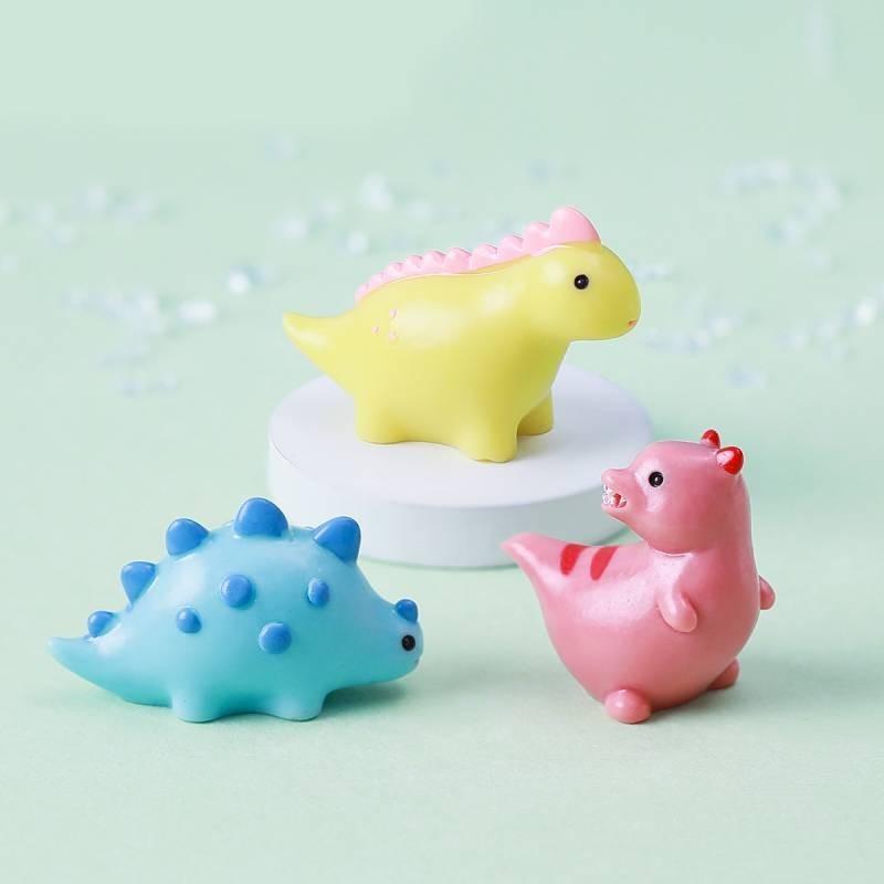 Adorable Resin Mini Dinosaur Figurines Cartoon Style Cute Desk Ornaments Accessories