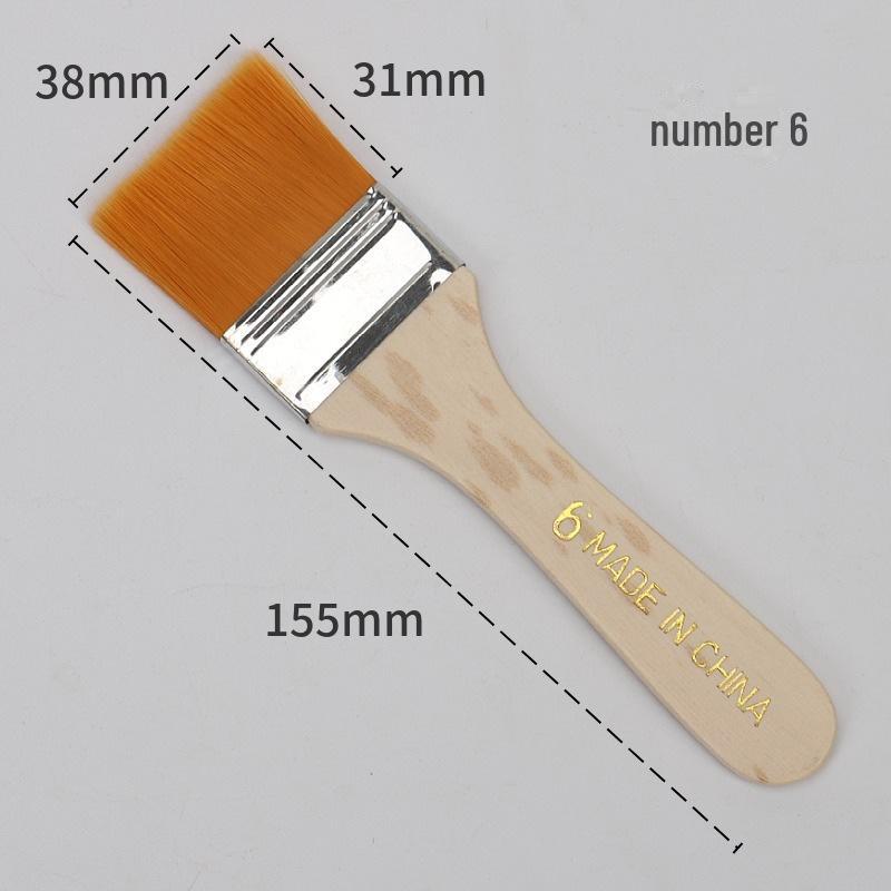 Nylon Hair Oil Painting Brushes Set: 12 Sizes, 5mm Thick Wooden Handles
