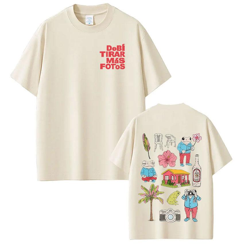 Rapper Bad Bunny Tshirt Debi Tirar Mas Fotos DTMF World Tour T Shirts Unisexs Unisex Fashion Vintage Hip Hop Tshirts Streetwear