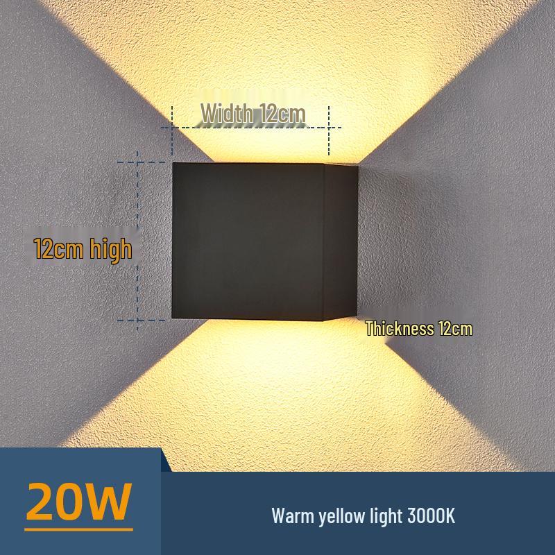 Universal Waterproof Wall Washer Light for Balcony, Courtyard, or Terrace - Exterior Up and Down Outdoor Lighting