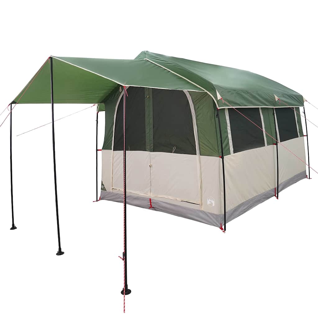 Family Tent for 4 Persons Green and White 324 x 255 x 230 cm