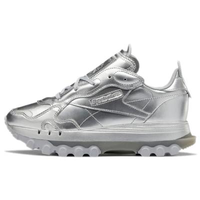 Cardi B X Reebok Женские кроссовки Classic Leather 'Silver Metallic Pewter' GW2632