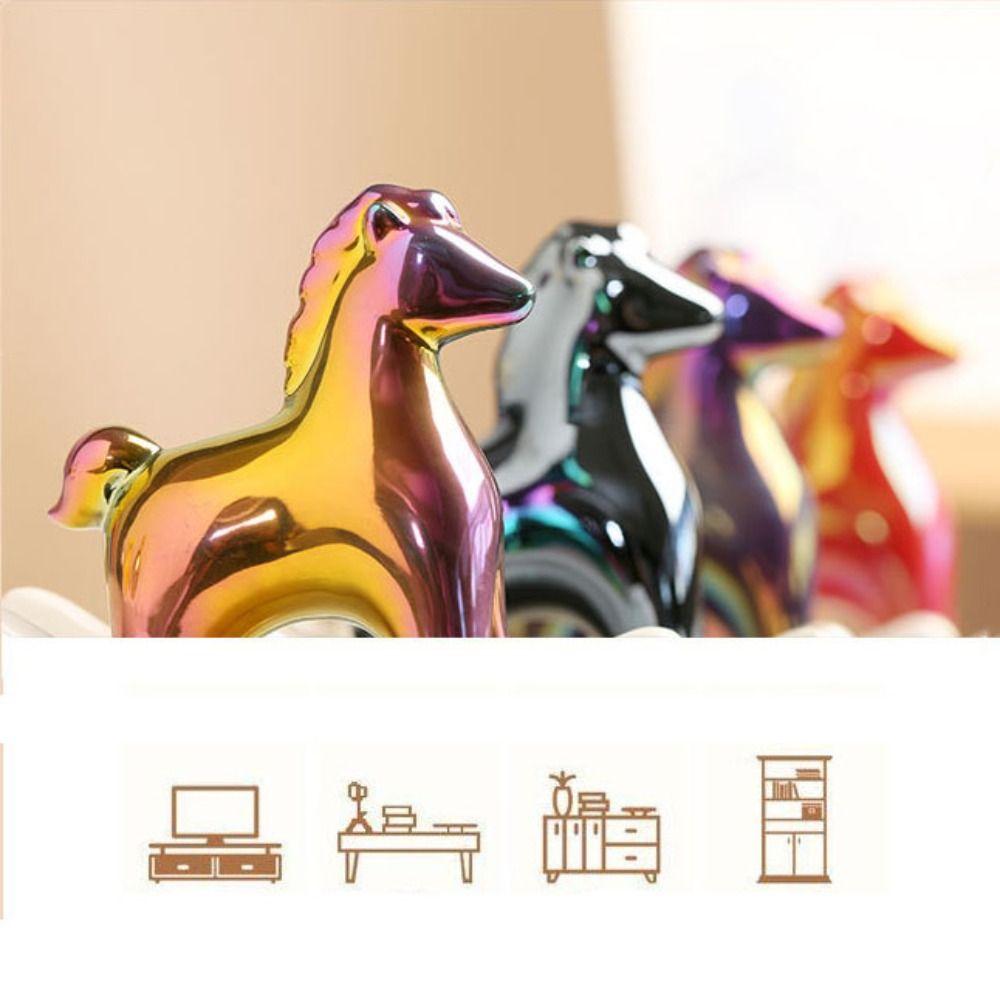 Ceramic Rocking Horse Ornament Exquisite Tea Pet Ornaments Simple Horse Year Decoration Kids Gift
