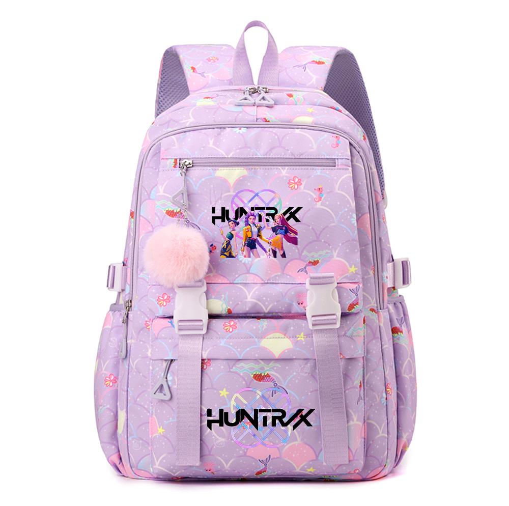 Anime K-Pop Demon Hunters Printed Backpack Large Capacity Waterproof Bookbag Student Boy Girl Schoolbag Outdoor Laptop Travel Bag Mochila