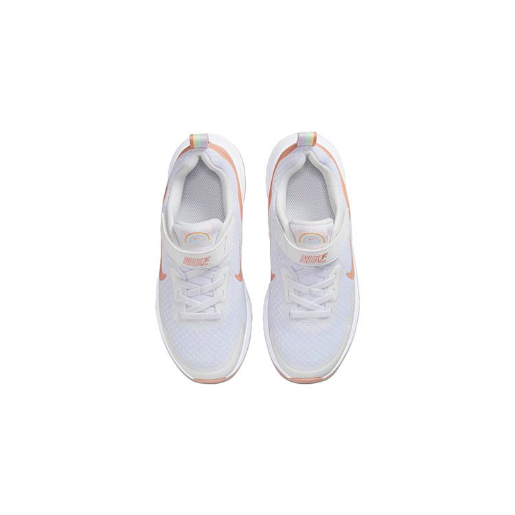 Nike Wearallday SE Нескользящие Амортизирующие Прочные Низкие Детские Кроссовки для Бега Детские Кроссовки для Бега Белый Оранжевый DO9378-100