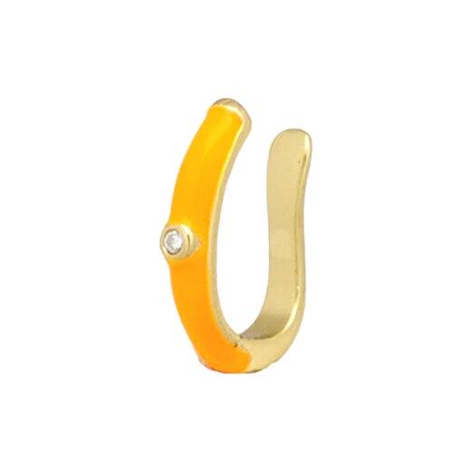 Одинарные серьги-каффы, неоновый зеленый, желтый, яркие флуоресцентные украшения, геометрические круглые U-образные серьги-клипсы без пирсинга, серьги-каффы Aretes