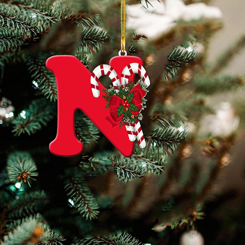 1 шт. Новый, креативный, подвесной, новогодняя елка, алфавит, акрил, плоский, украшение для домашней вечеринки, украшение в подарок