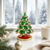 Metal Christmas Tree Ornaments Colorful Enamel Christmas Decoration Pearl Crystal Tabletop Decor Miniature Xmas Tree