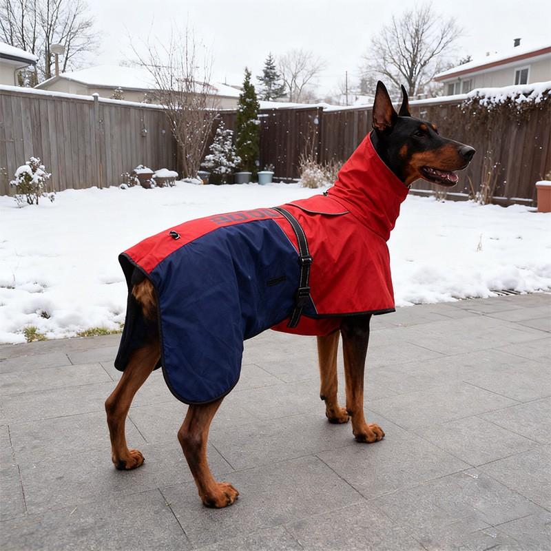 Dog Winter Jacket Waterproof Windproof Double-Layer Warm Hooded Coat Large Breeds