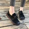 2024 New Fashion Solid Color Round Toe Lace Up Women's Flat Shoes Shallow Mouth Comfortable Lace Up Versatile Women's Shoes