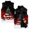 Men's Casual And Fashionable Sleeveless Vest, Solid-color Printed Cotton Jacket