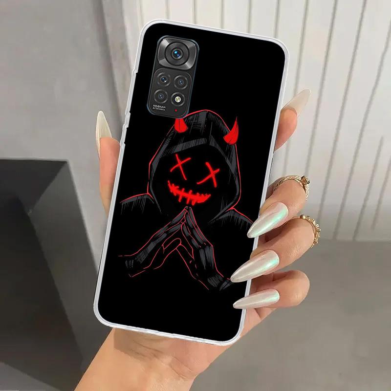 Чехол для телефона с принтом Аниме Дьявол Плохой Парень для Xiaomi Redmi Note 15 14 14S 13 12S 12 Pro 11S 11 Plus 11T 11E 10S Мягкий Чехол Красный Redm
