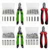Fishing Crimping Pliers with 250 Crimp Sleeves Anti-slip Ergonomic Handle Tube Wire Rope Crimping Tools Swager Crimper Outdoor Fishing Accessories