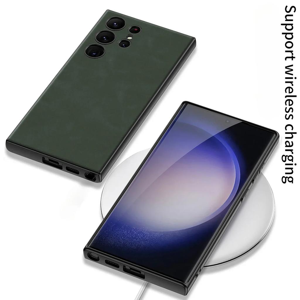 Кожаный Жесткий Чехол для Телефона для Samsung Galaxy S25 S24 Plus Ultra Противоударный Чехол