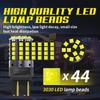 2x 1157 BAY15D P21/5W 1156 BA15S P21W BAU15S PY21W Светодиодная Canbus 3030 44SMD 7440 7443 W21W T20 Лампа сигнала поворота, заднего хода, стоп-сигнала