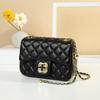 Fashion Small Golden Ball Chain Bag Women Easy To Take Spring Simple Single Shoulder Crossbody Diamond Lattice Small Square Bag
