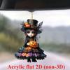 Halloween New Pumpkin Witch Pendant Magic Sweep Girl Flat 2D Rearview Mirror Decoration Pendant Keychain Pendant Set