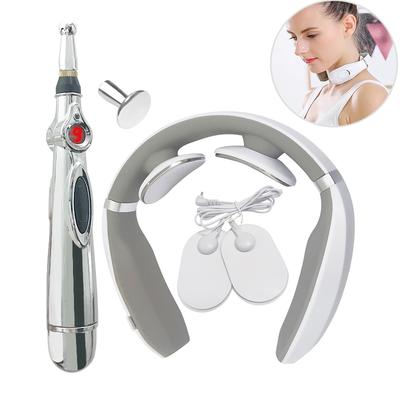 Электрический импульсный массажер для спины и шеи с подогревом для облегчения боли, акупунктурная ручка для шейных позвонков, массаж для расслабления, оздоровление