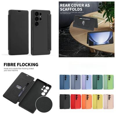 Премиальный чехол для Samsung Galaxy S22 S23 S24 S25 series. Чехол Liquid Skin - Feel Phone с защитой от падений, слотом для карт и многоугольной подставкой
