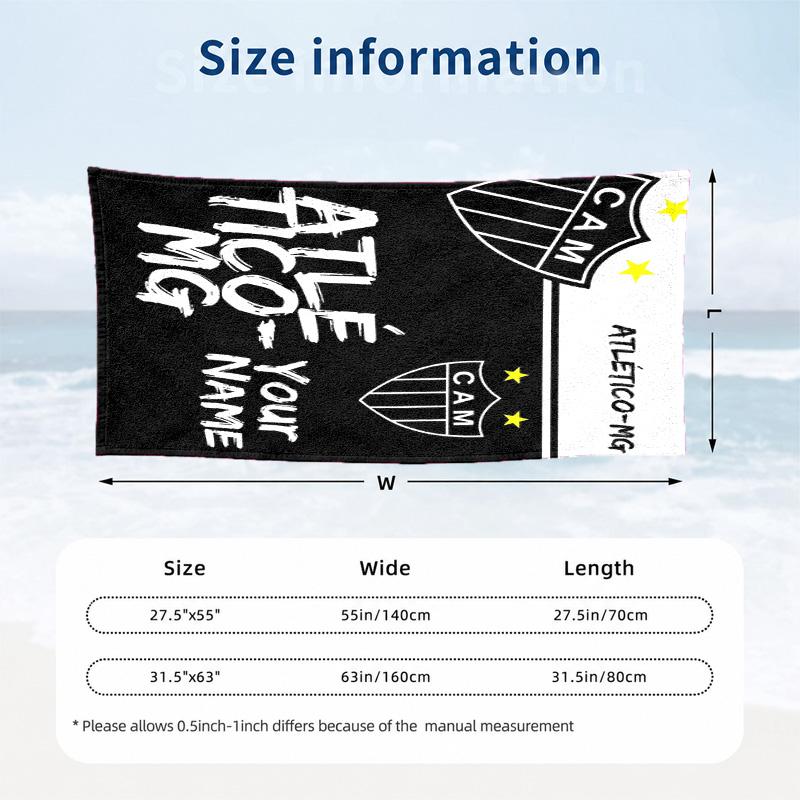 Clube Atletico Mineiro Custom Name Beach towels also serve as bath towels summer essential a musthave for the outdoors the beach and the pool