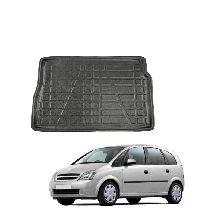 Bac de coffre sur mesure SCOUTT Opel Meriva 2003-2010, Noir, Antidérapant, Bords surélevés