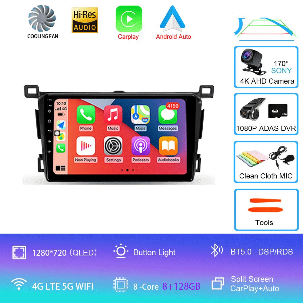 Android 14 для Toyota RAV4 Rav 4 2013 2014 2015 - 2019 Carplay Автомагнитола GPS Навигация DSP 360 Камера 2 Din Видео Стерео