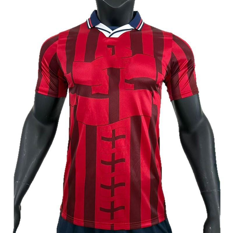 Vintage 1998 England Away Soccer Jersey Mens Short Sleeve Football Shirt Bamboo Fiber Sportswear