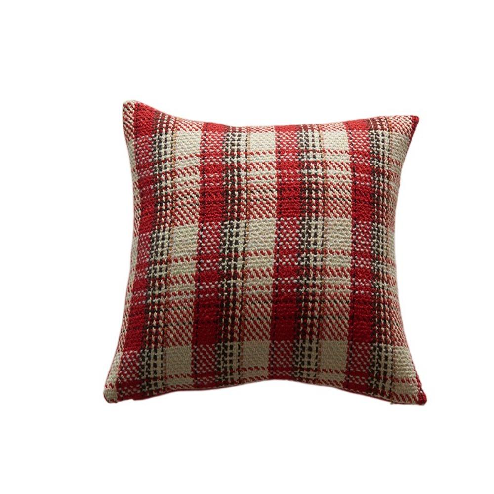 Multiple Sizes Throw Pillowcover Classic Cushion Cover Soft Christmas Plaid Pillowcase  Sofa/Bed