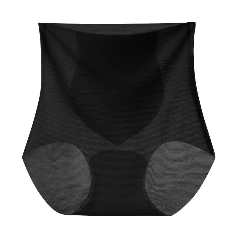 Легкое сетчатое нижнее белье с высокой талией, женские трусики из ледяного шелка, бесшовные дышащие сексуальные ультратонкие трусы большого размера с присосками для живота для женщин