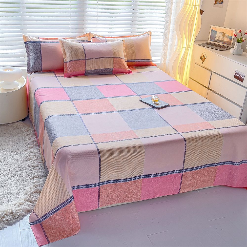 Bed Sheet Single Piece Single Double Bed Sheet Nordic Style Skin-friendly Brushed Bed Sheet Dormitory Single Simple