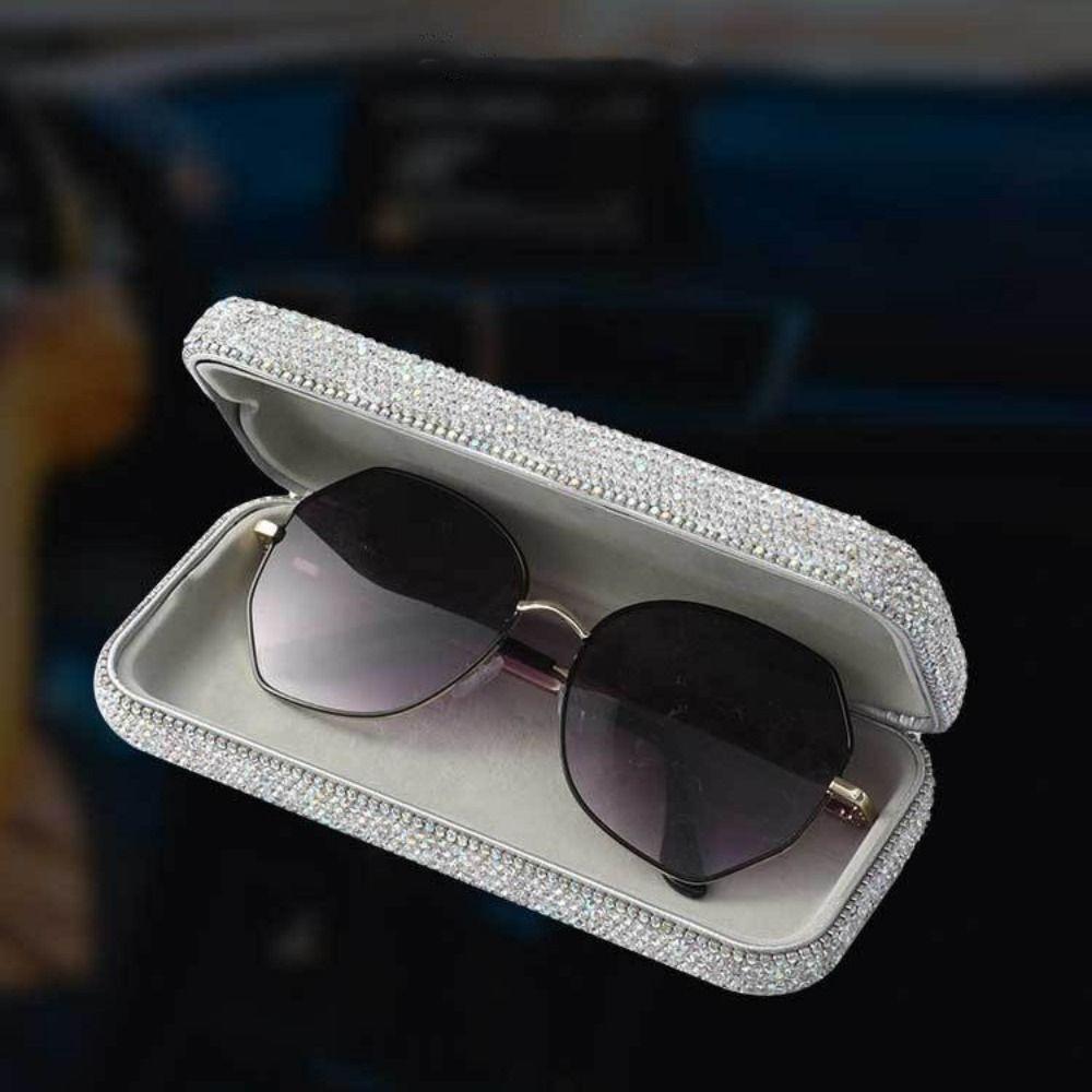 Защитный футляр для очков из хрусталя со стразами, жесткий футляр для солнцезащитных очков, автомобильный футляр для очков