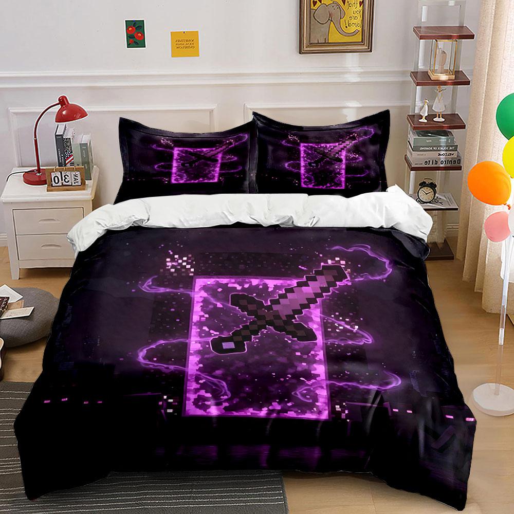 Pixelated sword with glow. Bedding sets Duvet cover sets Duvet covers Pillowcases(1 * Duvet Cover 2 * Pillowcases without duvet insert)