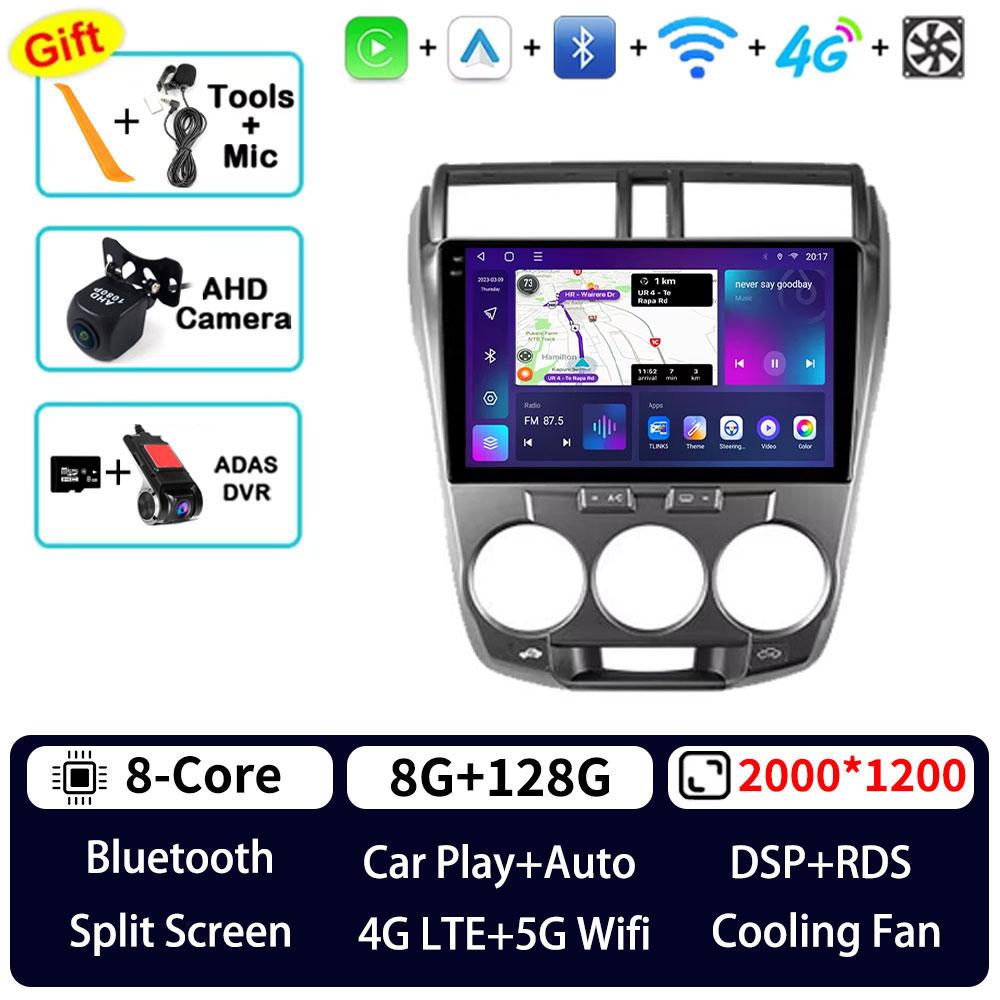 Qualcomm Android 15 pour Honda City 2008 2009 2010 2011 2012 2013 RHD autoradio sans fil Carplay Auto lecteur vidéo multimédia DSP