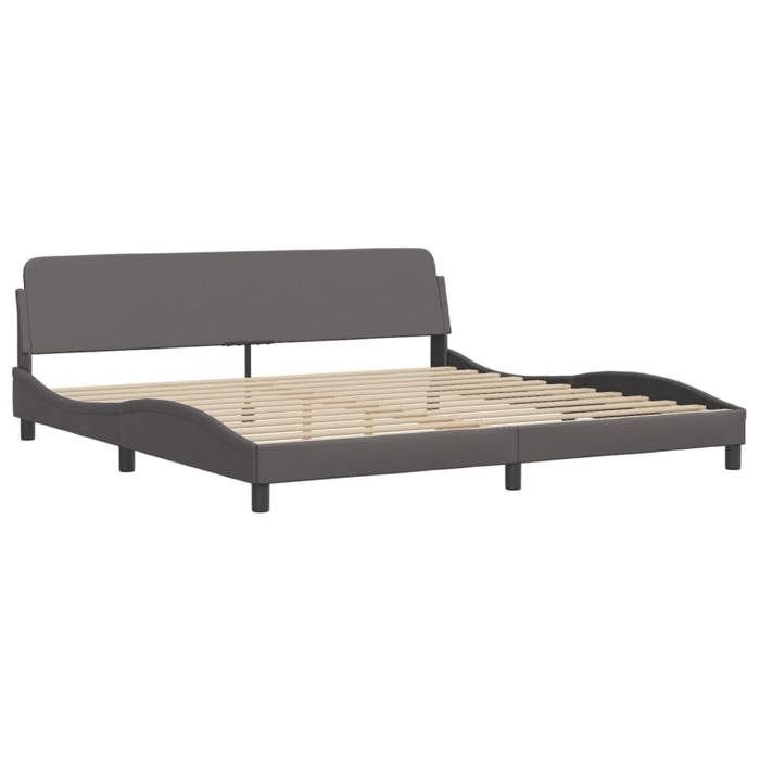 Maison Exclusive - Lit avec matelas Zadar gris 200x200 cm similicuir