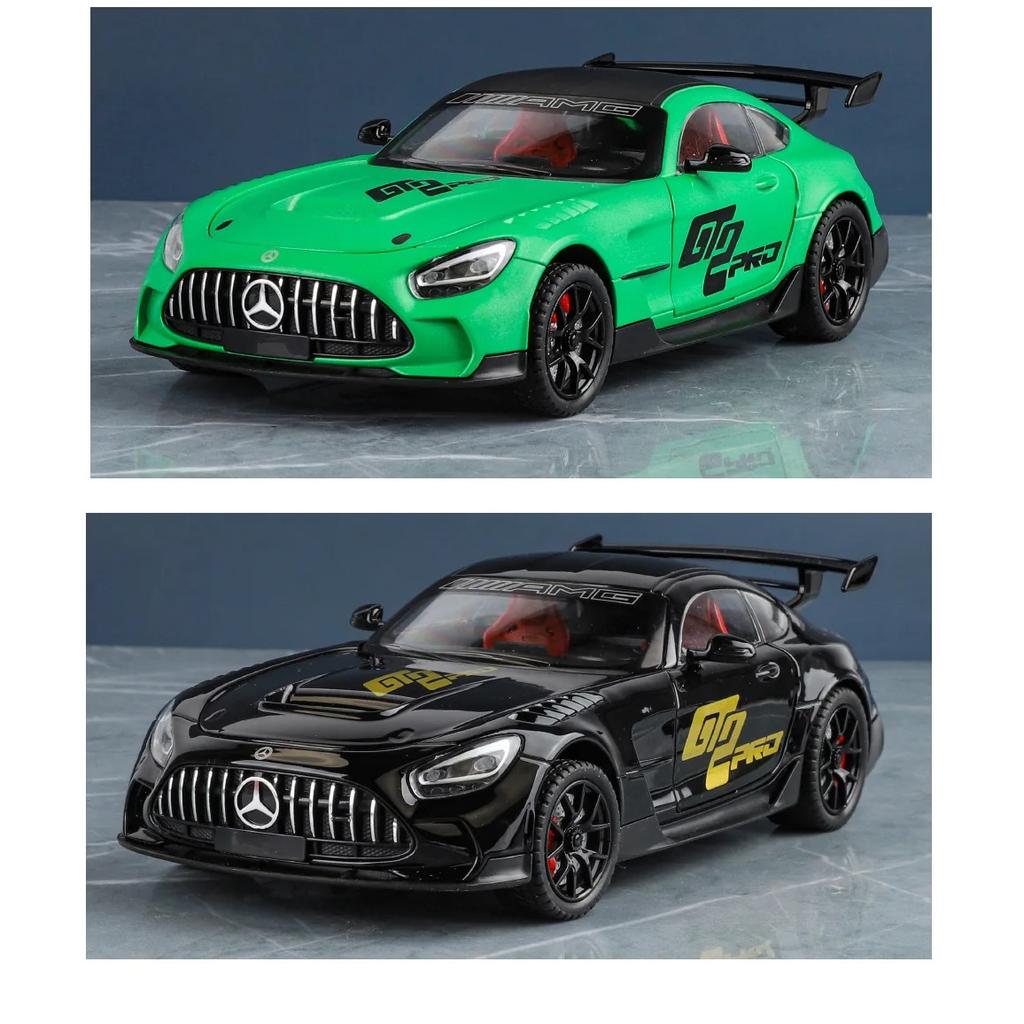 1/24 Mercedes Benzs AMG GT Alloy Miniature Car Diecast Metal Scale Model Car Sound and Light Collection Children Toy Vehicles Gifts