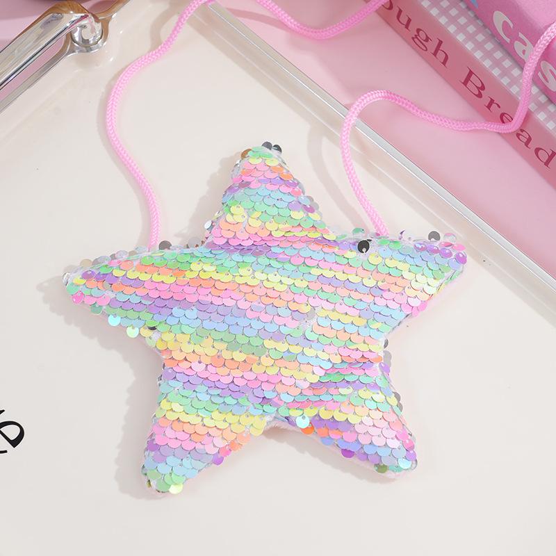 Colorful Sequin Star Coin Purse for Kids - Cute Scale Pattern Storage Wallet