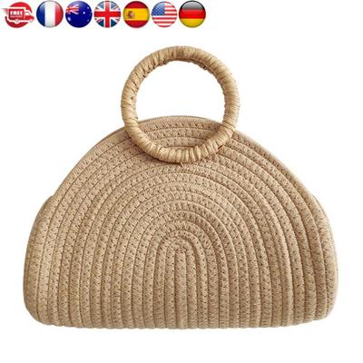 Сумка ручной работы с ручкой сверху, шикарная хлопковая веревка, кошелек на плечо, ретро праздничная дорожная сумка, сумка для отпуска для женщин и девочек