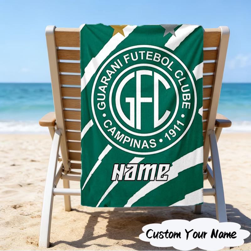 1PC Custom Name Beach Towel Guarani FC Crest Beach Towel, Suitable for Camping, Travel, Beach Accessories, Super Absorbent, Family Gift