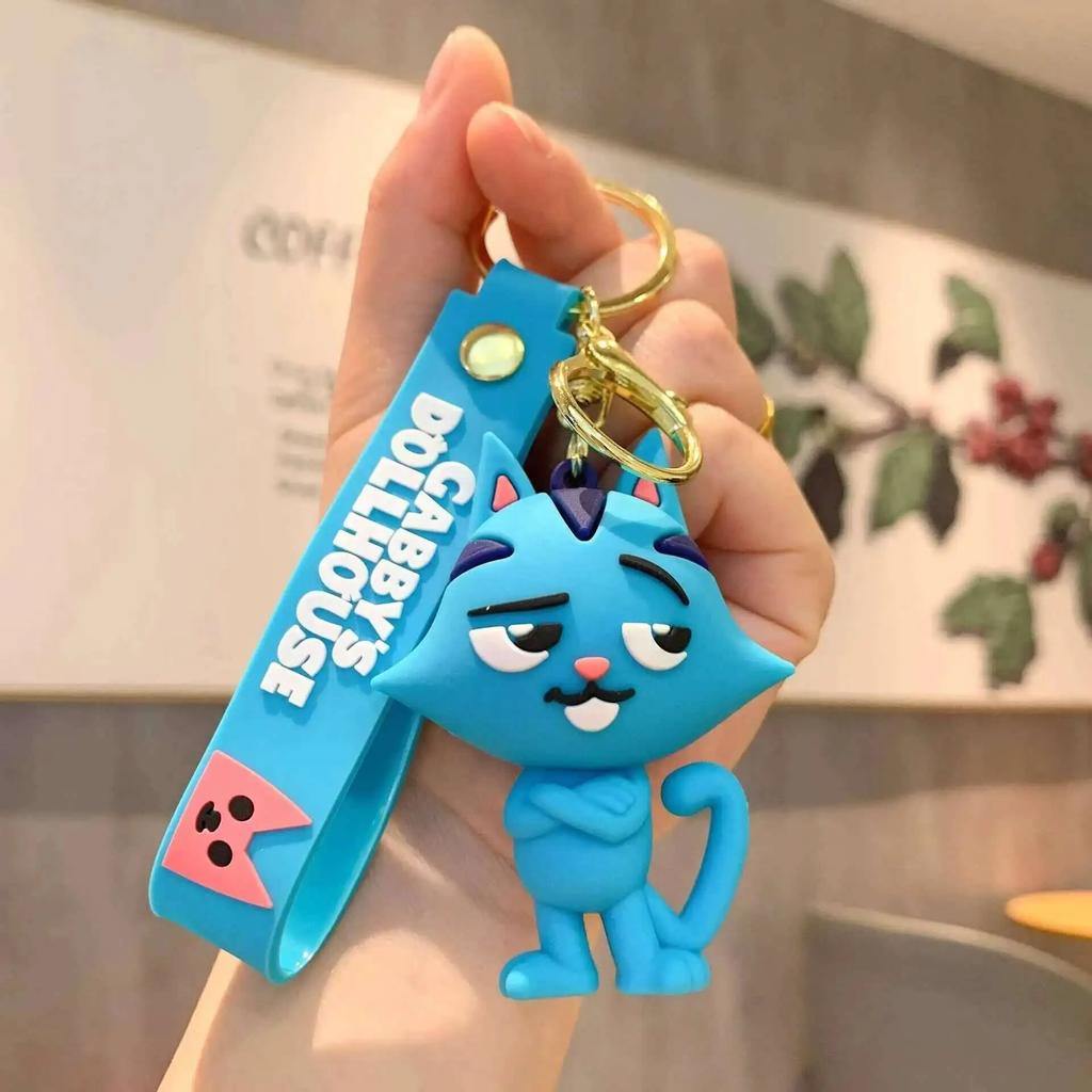 Cute Cat Keychain Bag Charm Doll Keyring Women Car Key Chain Llaveros Anime Gato Accessories Gift