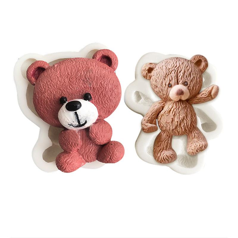 3D Медведь Силиконовая Форма Помадка Шоколадные Конфеты Желе Форма DIY Глиняная Модель Украшения Торта Инструменты Кухонные Принадлежности Формы Для Выпечки