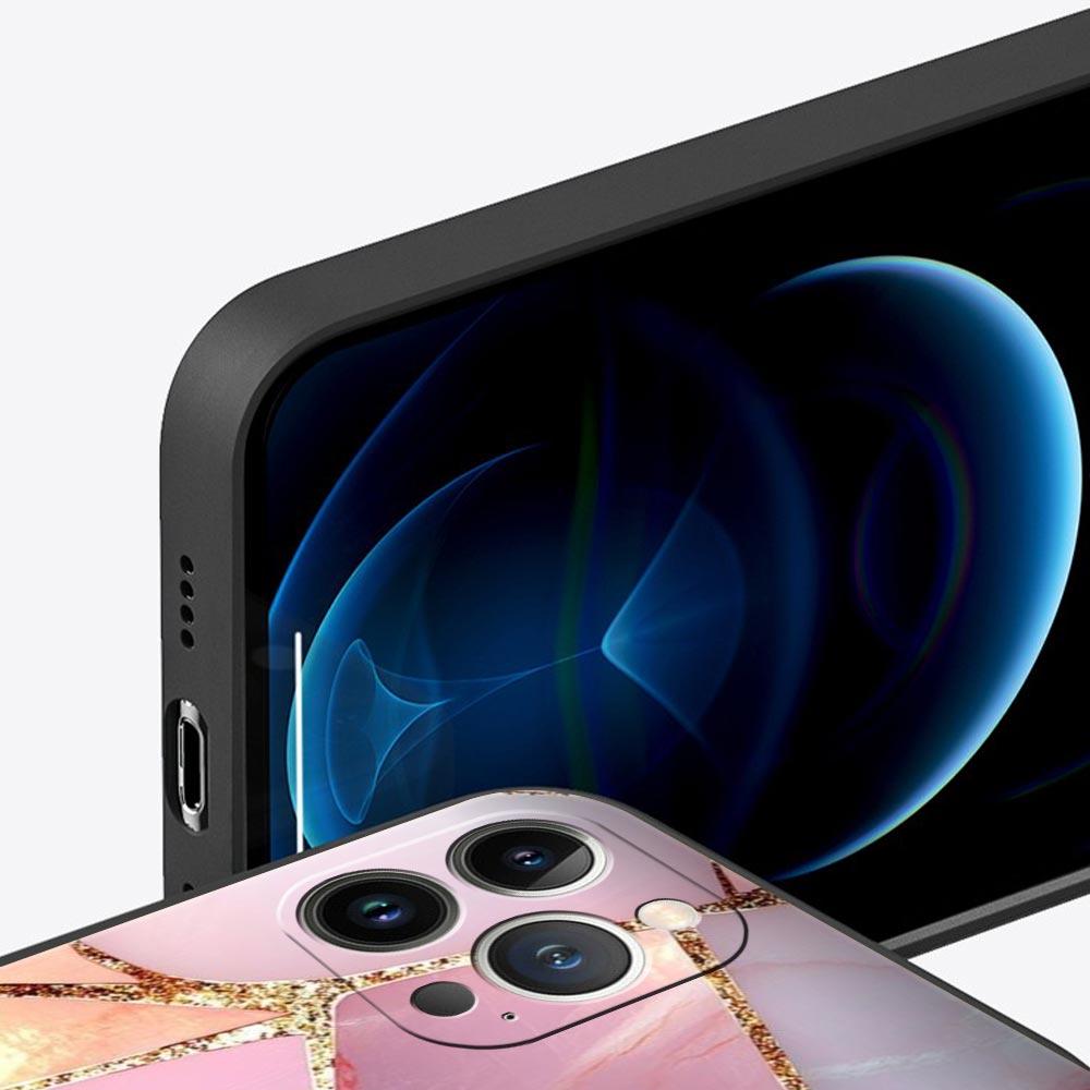 Модный Золотой Розовый Мраморный Чехол Для Телефона Для iPhone 17 16 15 Pro Max 11 12 13 14 7 8 Plus SE 2020 X XR XS Чехол Мягкий Черный