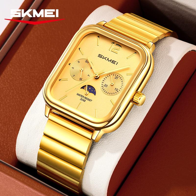 Модные водонепроницаемые наручные часы с отображением времени, деловые часы с кварцевым механизмом для мужчин и женщин, часы для платья, квадратный циферблат