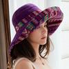 Рыбацкая шляпа Весна Лето Национальный стиль Двусторонняя шляпа от солнца Универсальная кепка для путешествий Женская Маска для лица Хат Инфлюенсер Пляжная шляпа