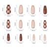 Artificial Nails Full Cover False Nails Checkerboard Fake Nails Nail Decorations Blush Fake Nails
